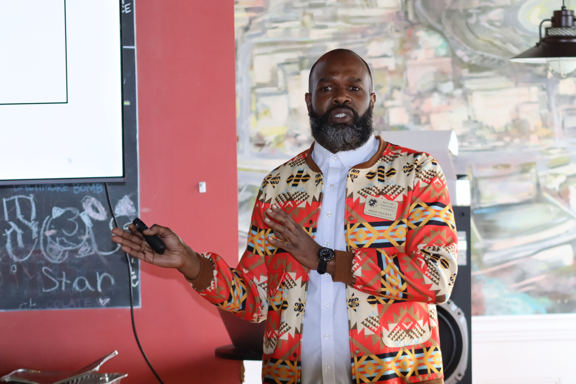 Presenter sharing remarks at Soul Brunch